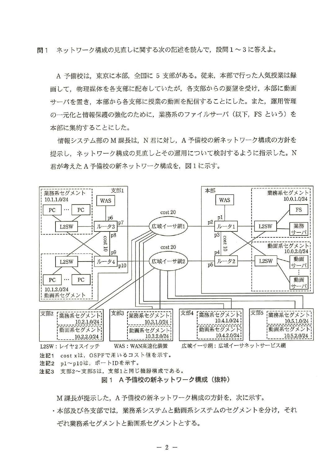 平成26年度 秋期 午後Ⅰ 問1 p.2