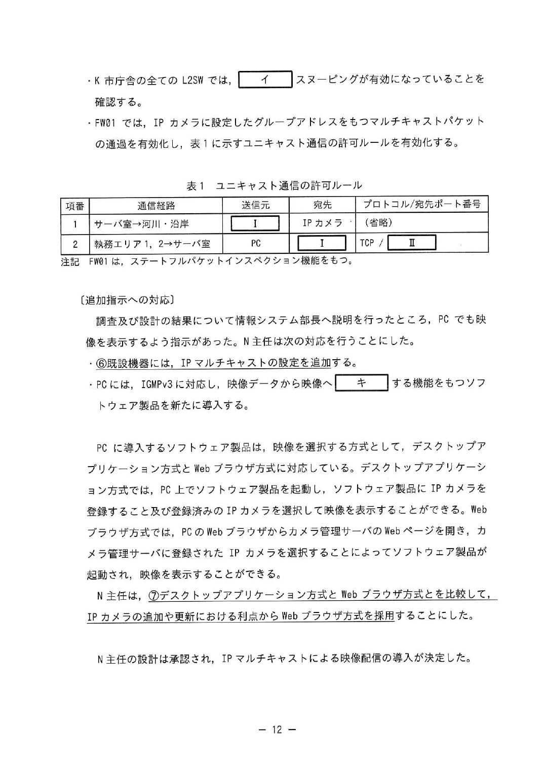 令和5年度 春期 午後Ⅰ 問2 p.12